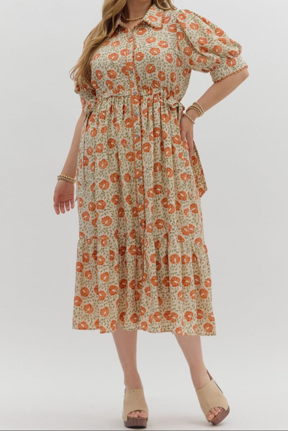 ET Rust Floral Dress