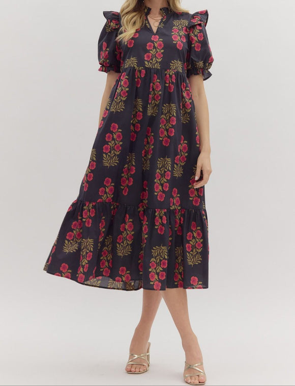 ET Black Floral Maxi