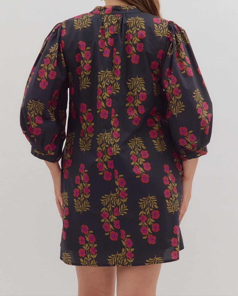 Black Floral Mini Dress