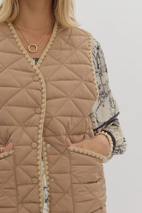 ET Camel Quilted Vest