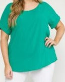 Curvy Green Top