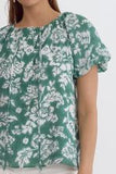 ET Green Floral Top