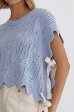 ET Crochet Crop Scalloped Top