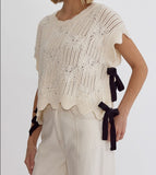 ET Crochet Crop Scalloped Top