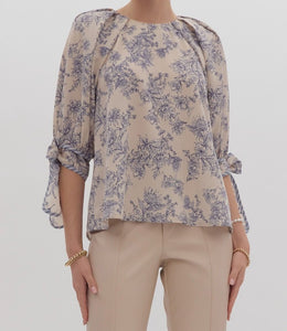 ET Ecru Printed blouse