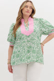 ET Two Tone Floral Top