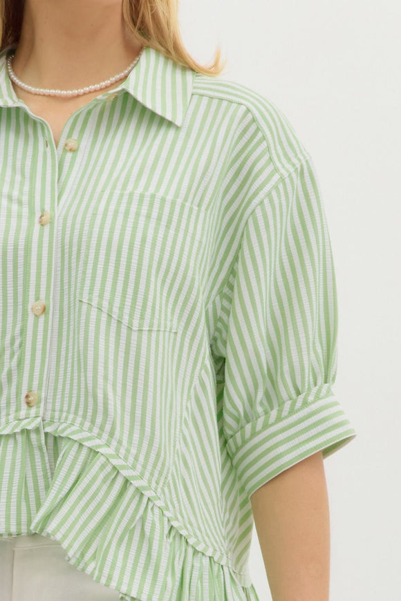 ET Apple Green Stripe top