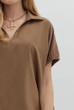 ET Mocha Collar top
