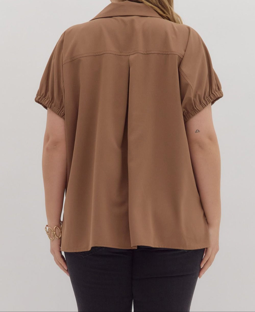 ET Mocha Collar top