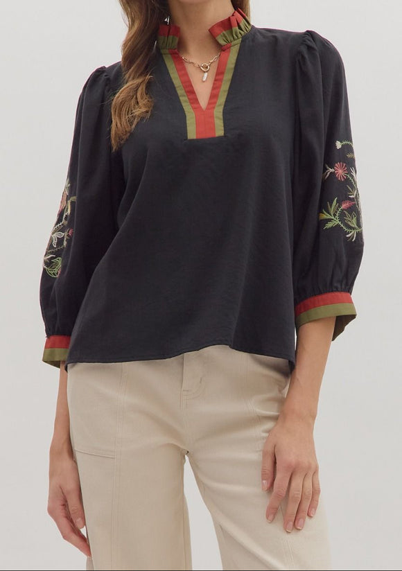 ET  Black w/ Embroidery