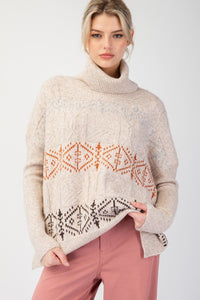 EL LS Turtle Neck Sweater W/Pattern