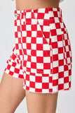 Orange checkerboard shorts