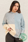 OS Color Block Cozy Knit Sweater