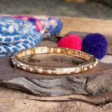 Gold-Tone Eternity Stretch Bangle –Wide - Pearls