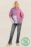 OS Color Block Cozy Knit Sweater