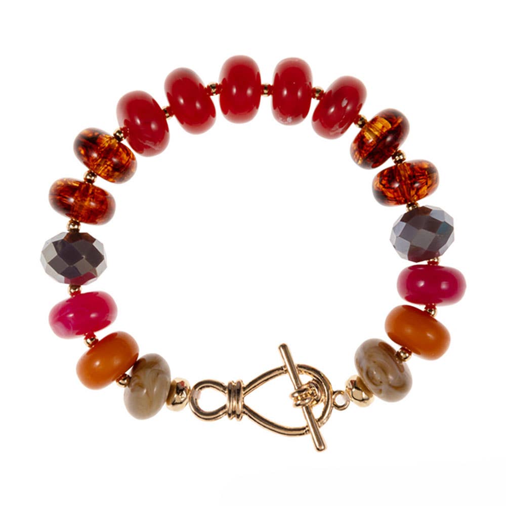 Ombre Chunky Multi Beads Stretch Bracelet: Multi
