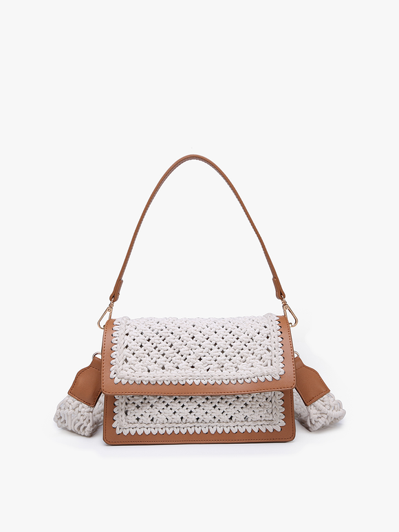 Gianna Macrame Woven Crossbody Ivory
