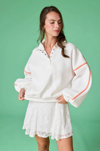 White/Orange Sweatshirt