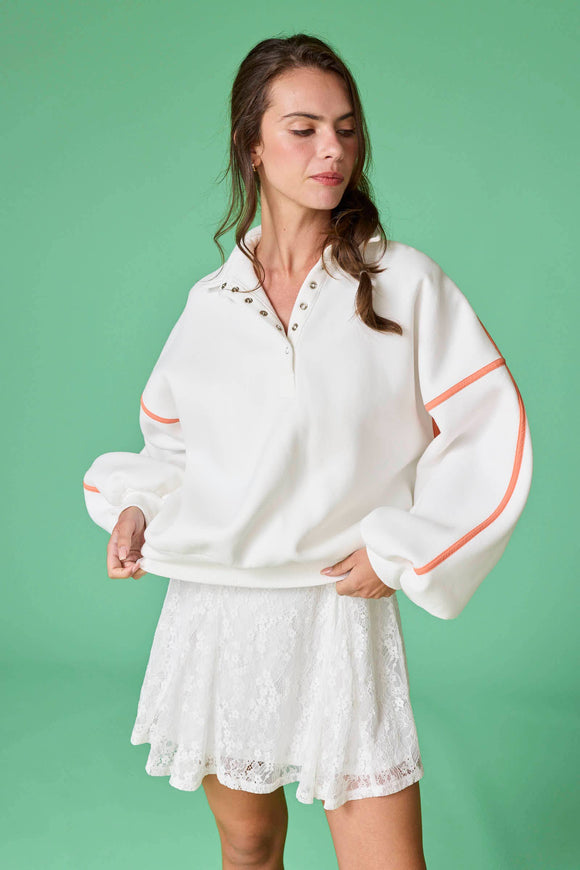 White/Orange Sweatshirt