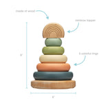 Wooden Stacking Rainbow Tower Baby Toy, Nursery Decor