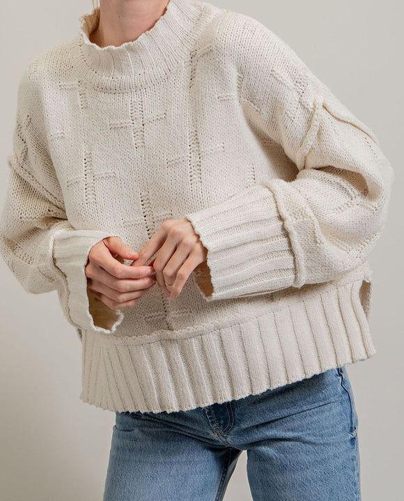 Off White Cropped Sweater