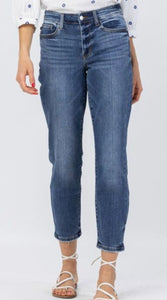 Curvy Judy Blue Mid Rise Boyfriend Jeans