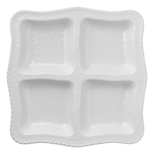 White Rope Rectangle 13 in. Chip n Dip