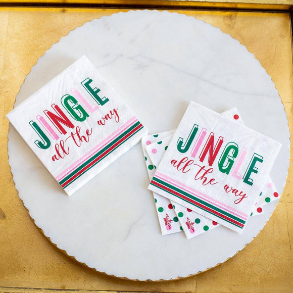 Jingle All The Way Cocktail Napkins   White/Multi   5