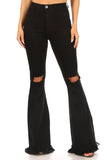 JC Stretch Flare Ripped Knee Jeans