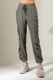 Shirring detail jogger pants