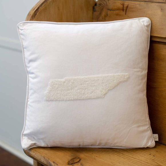 Tennessee Embroidered Pillow   Soft White   16x16