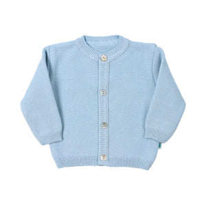 Cotton Knit Baby Coat: 1-3M / Light Blue