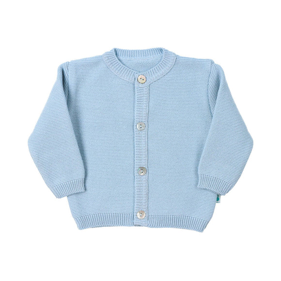 Cotton Knit Baby Coat: 1-3M / Light Blue