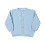 Cotton Knit Baby Coat: 1-3M / Light Blue
