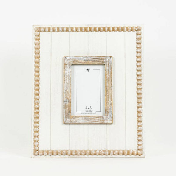 12x14x1.5 wd beaded photo frame,  (4x6) photo