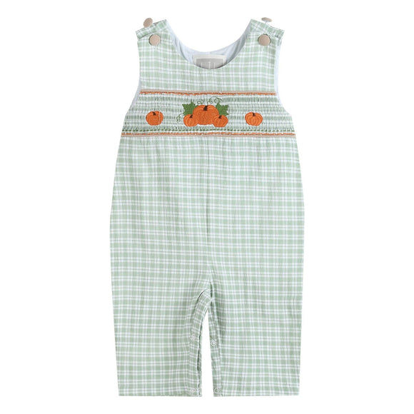 Sage Plaid Pumpkin Overalls