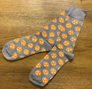 Dark Grey and Orange Tennessee Tri-Star Socks