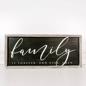 25x10.5x1.5  Framed FAMILY FOREVER