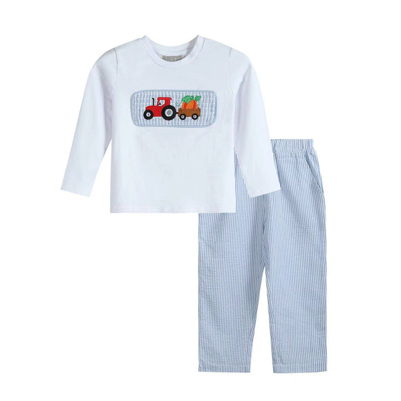 Tractor Pumpkin  Pants Set