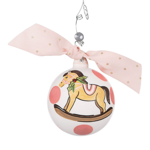 Pink Baby's 1st Rocking Horse Ornament