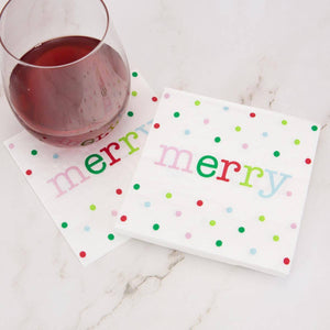 Merry Dot Cocktail Napkins 5"