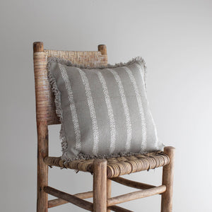 18X18 Hand Woven Fauna Pillow Gray