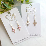 O'Lolly "Cross" Earrings: Pink