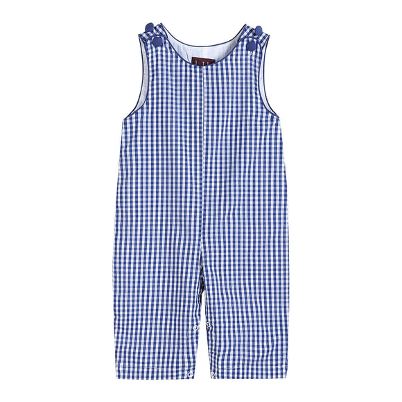 Dark Blue Gingham Overalls