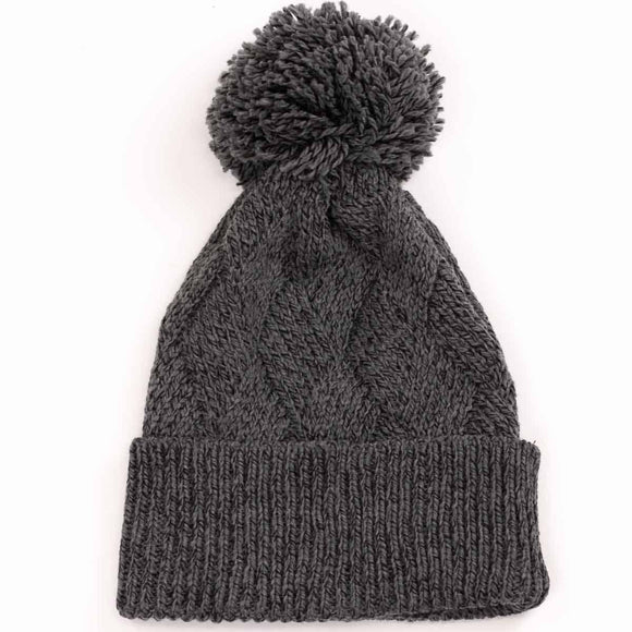 Wembley Pom-Pom Beanie  Dark Gray   One Size