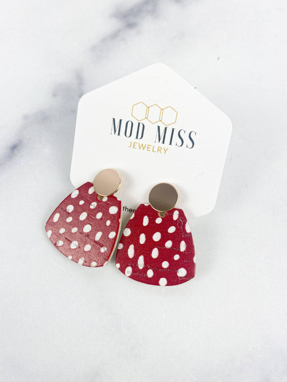 Cork Trapezoid Stud Earrings 