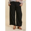 Curvy Linen Ruffle Pants