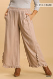 Curvy Linen Ruffle Pants