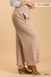 Curvy Linen Ruffle Pants